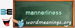 WordMeaning blackboard for mannerliness